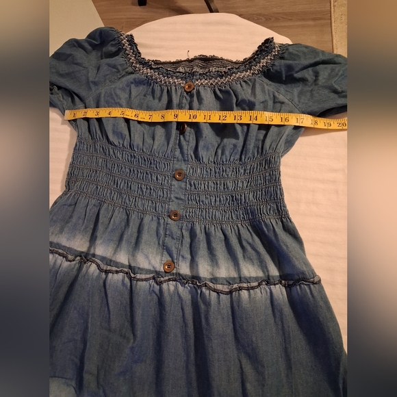 Chambray Blue Smocked Dress - Picture 8 of 12